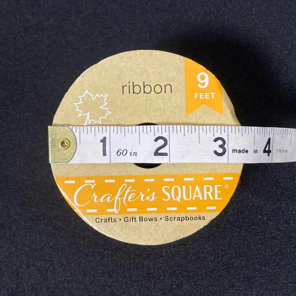 ⭐️ Crafter’s Square Bright Orange Glitter Wire Edged Craft Ribbon 2.5” x 108”